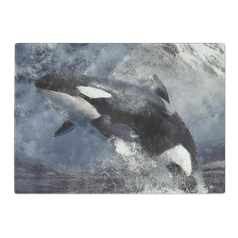 Killer Whale Painting Chopping Board, 0.4cm H x 20cm W x 28.5cm L