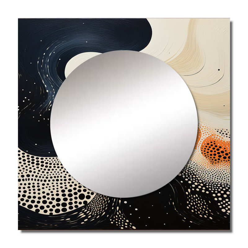 Chatou - décor de miroir mural carré sous-marin corail sous l'eau I Modern Deep Scenes, 23 po x 23 po