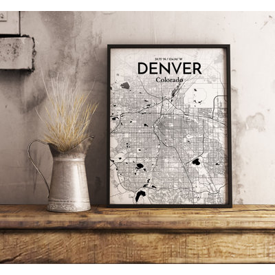 Denver City Map - No Frame Print
