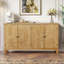 Armoire média 59 "avec esthétique rétro, étagères ouvertes, charme de création de chambre à coucher, rangement décoratif
