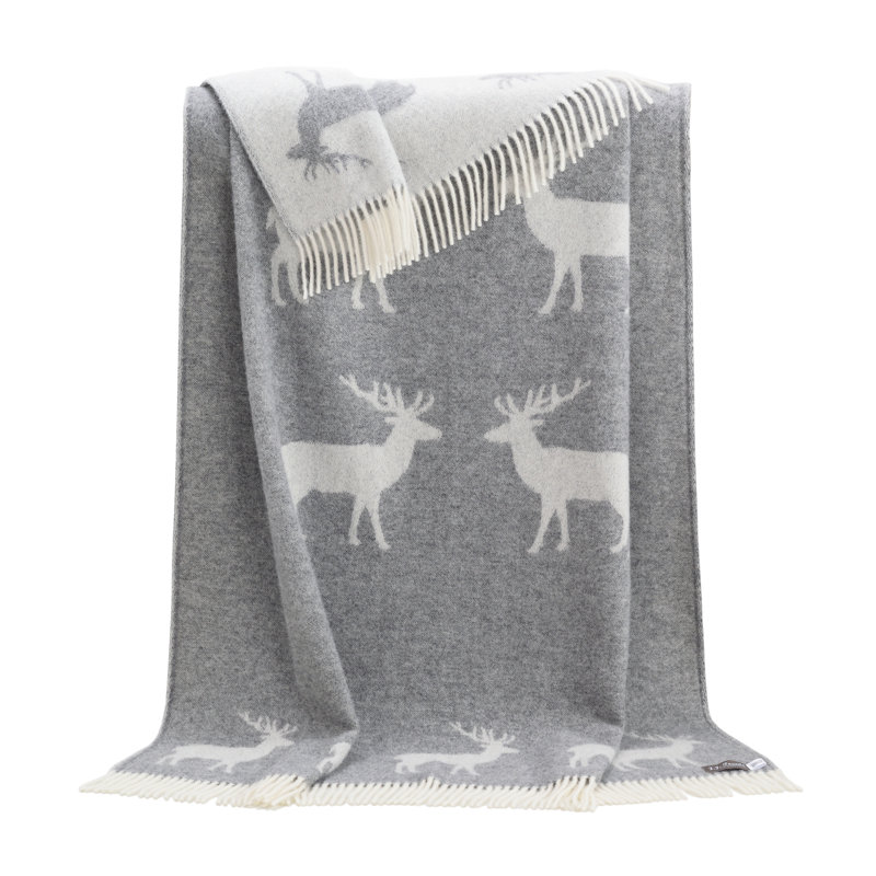 Deer Wool Throw, Grey