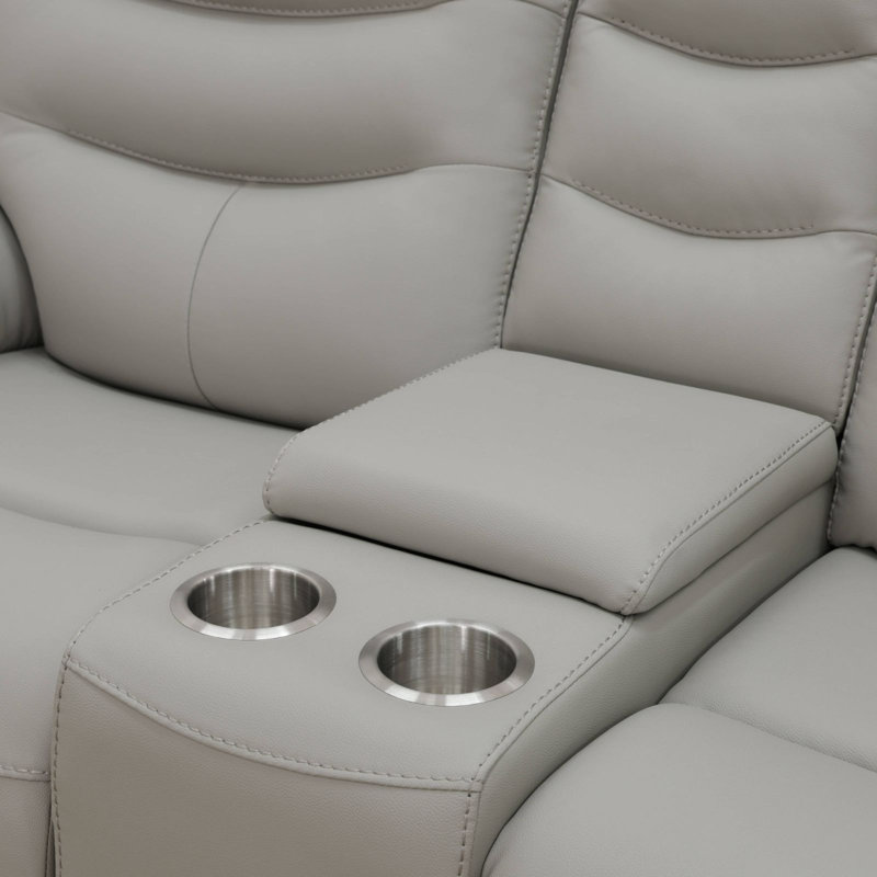Gray Breathable Leather  Loveseat