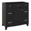 Meuble-lavabo de 36 po sans lavabo, armoire de salle de bain autoportante en bois avec une armoire et trois tiroirs pour la salle de bain