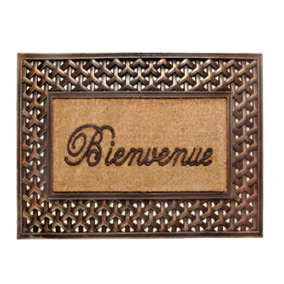 Bienvenue 23 po x 38 po tapis de porte extérieur antidérapant Hythe