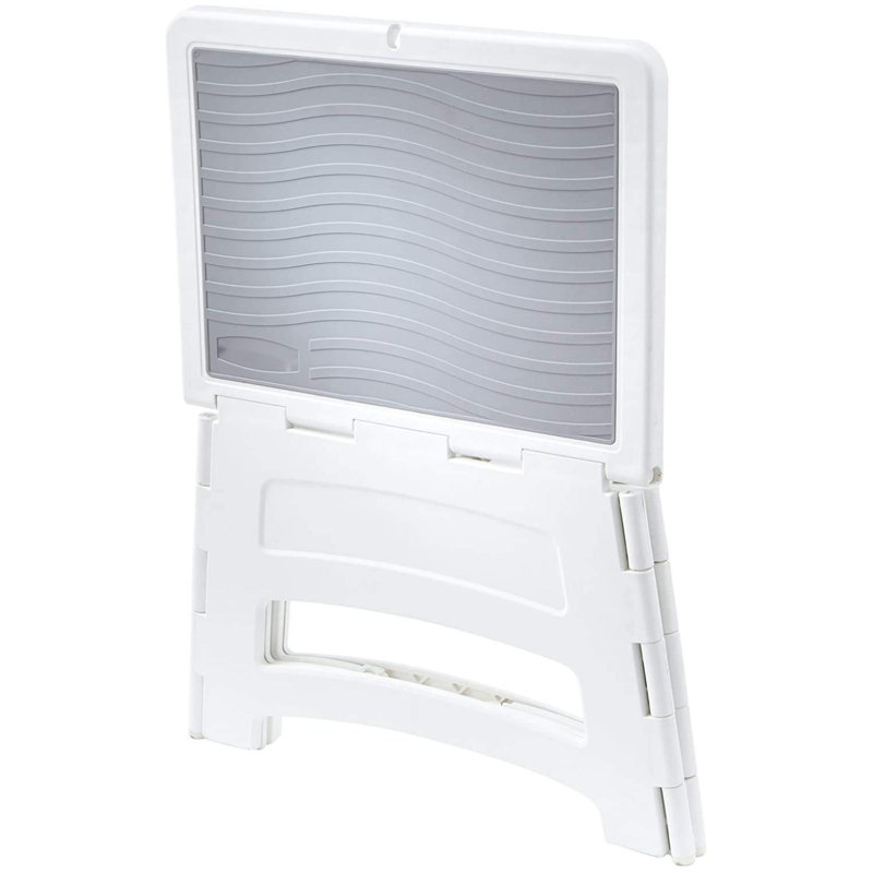 Mini Folding Step Stool, Short, Foldable, Lightweight With Slip Resistant Treads And Non-Slip Feet, White