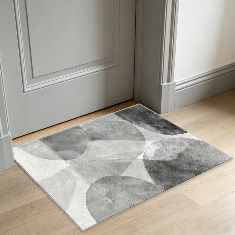 Grey Abstract Watercolor Circle carpet-easy to clean, machine-washable, soft and comfortable; suitable for door mats, kitchens, living rooms, bedrooms, corridors, and laundry areas. Easy to clean, durable carpet for home decoration.