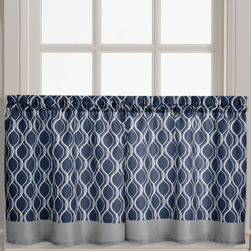 Rideau de café 29 po Nikalas,  L 29 po x L 24 po, Bleu marine