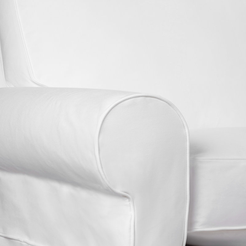 Porter Upholstered Armchair, Classic Bleach White Twill