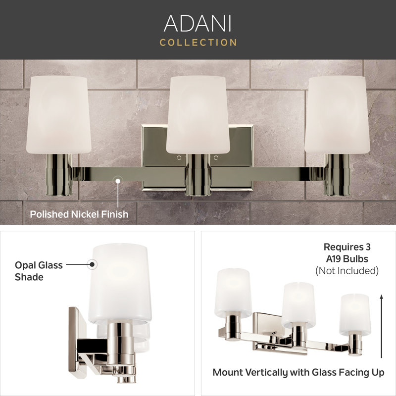 Champagne Bronze Modern 2-Light Vanity with Opal Glass