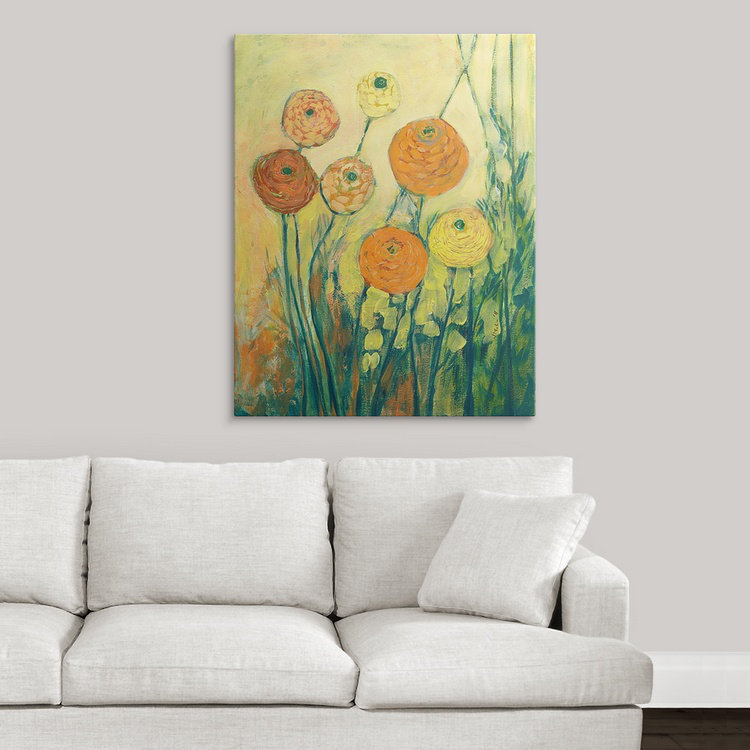 « soleil en fleur »-reproduction d’impression, H 16 po x l 12 po x 1,25 po, Toile