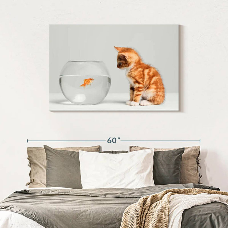 Pet Fish And Kitten, 30" H x 45" W