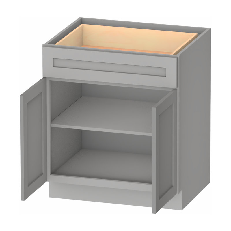 Armoire de base standard en bois contreplaqué prêt à assembler Kindwood Eco l 30 po x P 24 po x H 34,5 po Kindwood, Gris, 30"