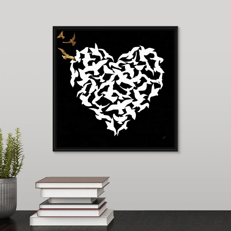 « cardiaque aflutter ii », impression sur toile, H 13,7 po x l 13,7 po x p 1,75 po, Cadre flottant noir
