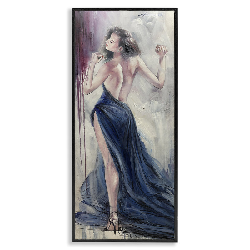 Giclée encadrée à la mode, par Lucille Lee, Giclée encadrée noir minuit, H 24 po x l 10 po