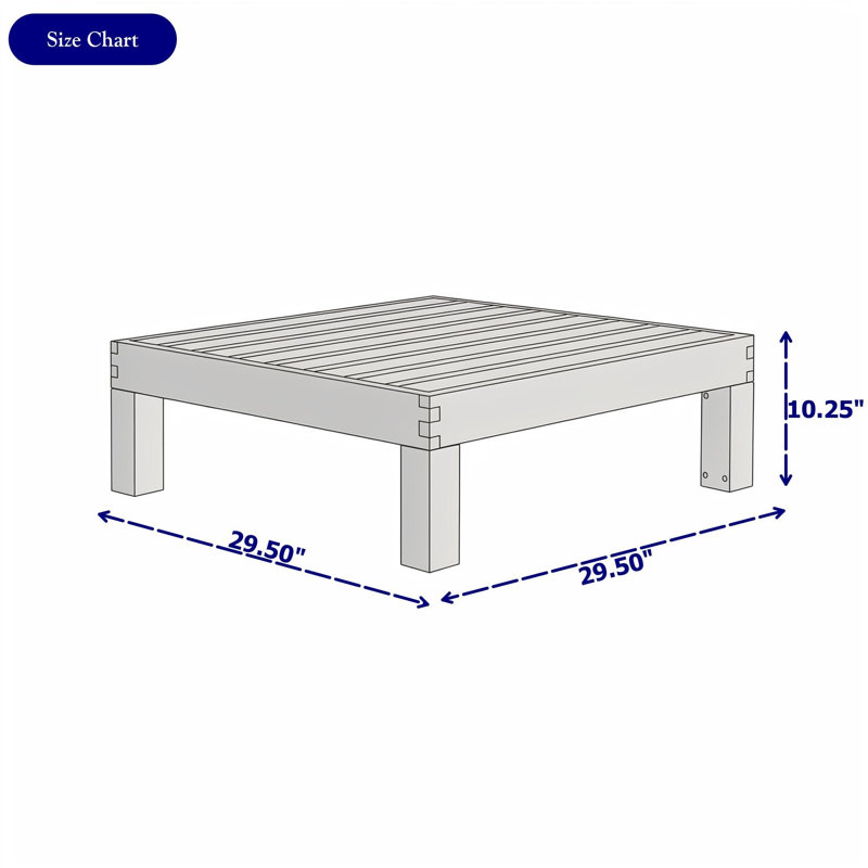 Table basse d'extérieur en bois, Gris