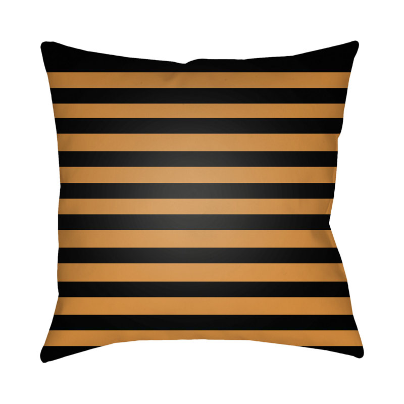 Striped Outdoor Throw Pillow, 20" H x 20" W x 4" D, Gray