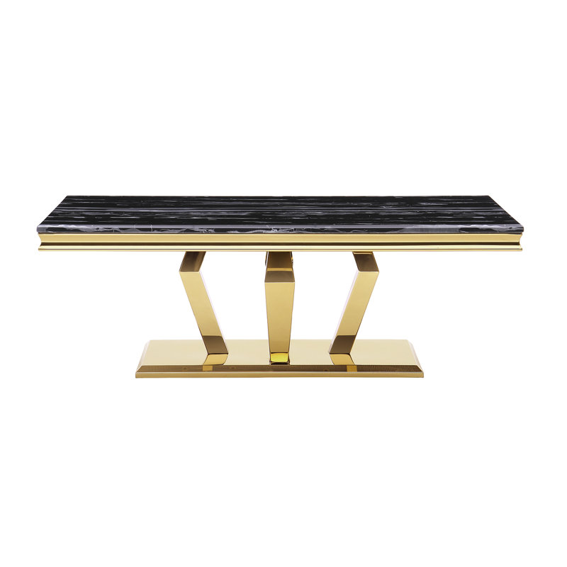 Georgiy Coffee Table, Black/Gold