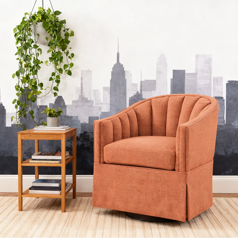 Fauteuil d'appoint pivotant moderne, Orange
