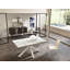 Chelles Extendable Glass Top Metal Base Dining Table-17741552