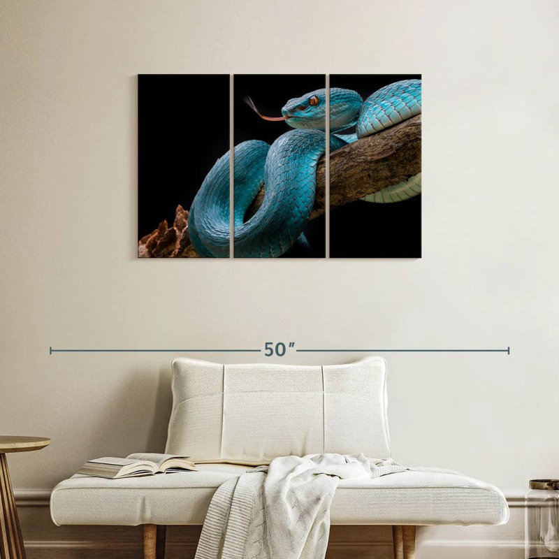 Brampt Slithering Blue Viper, 24" H x 38" W