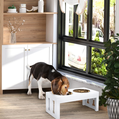 Bac à nourriture pour chien surélevé - 23 po blanc