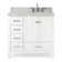 Ariel Cambridge 36 In. Right Offset Vanity With 2 In. Carrara Marble Countertop