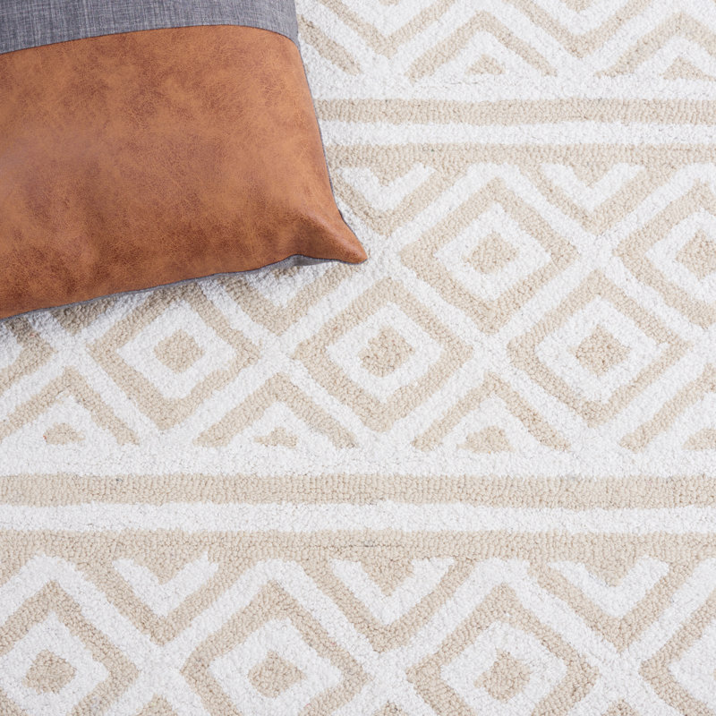 Certalich Hand Tufted Performance Geometric Rug, Square 6'