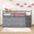 Jahdir 4 Drawers Wood Loft Bed with Retractable Writing Desk-1282171142-1282171137