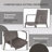 4Pcs Warm Gray Stackable Pp Armchair For Indoor/Outdoor Use -Ergonomic Slatted Back, With Modern Folding Indoor/Outdoor Multi-Functional Square Table- Pp Tabletop With Metal Legs-638730938