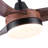 42" Farmhouse Rustic  Led Ceiling Fan With Brown Wood Grain Abs Blades And Remote Control