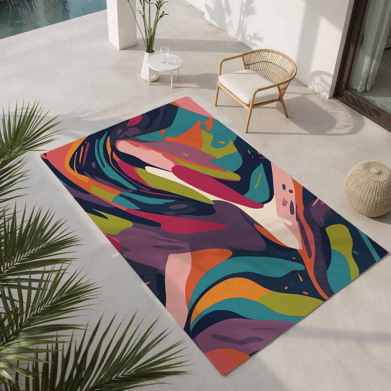 Tapis d'intérieur et d'extérieur Illusion chromatique, Rectangle 1 pi 6 po x 2 pi 6 po