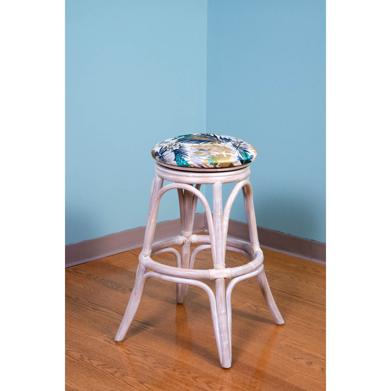 Charlestyn Swivel Upholstered Counter Stool, Rustic Driftwood, Dum Dum Spa