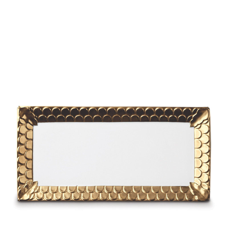 Aegean Rectangular Platter, Gold/White