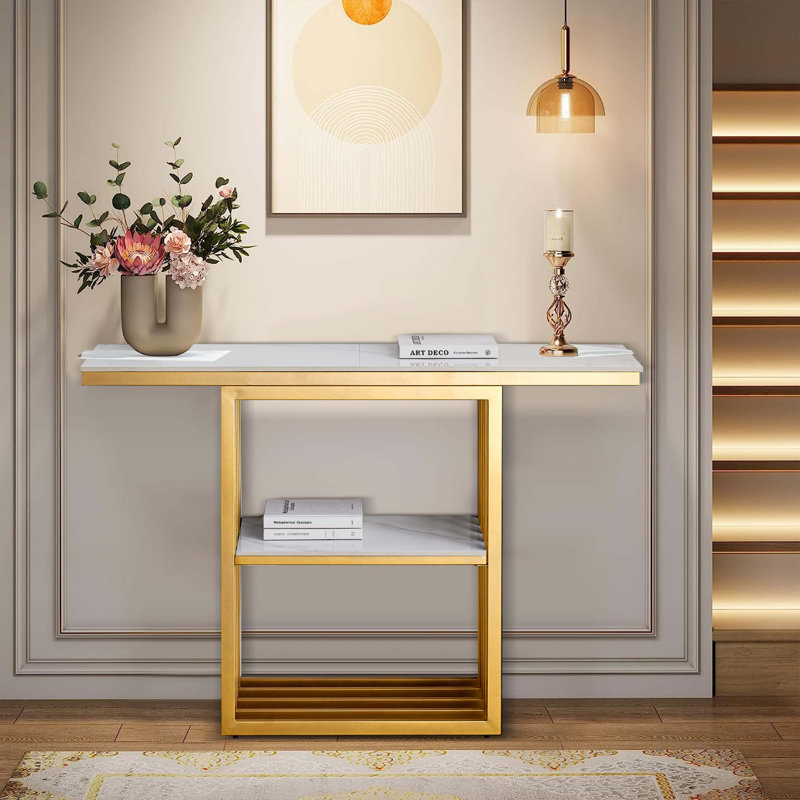 Hanif 47.2'' Console Table, Gold