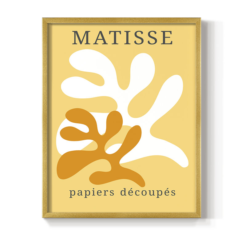 Matisse CCCLVII Framed Print - Solid Wood, 28" H x 22" W, Gold