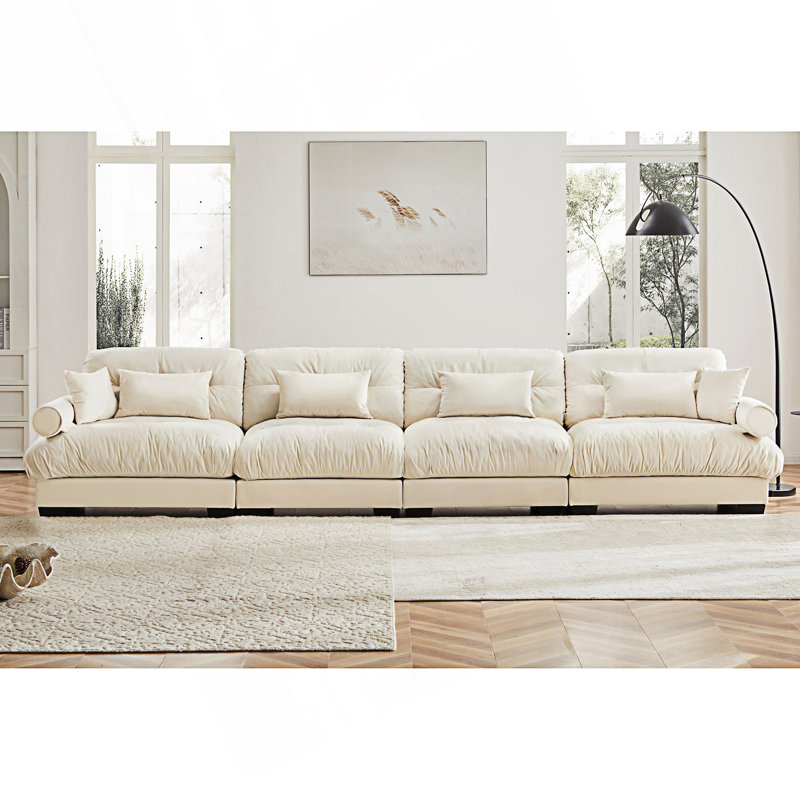 Canapé modulaire surdimensionné Comfort, Crème, crème