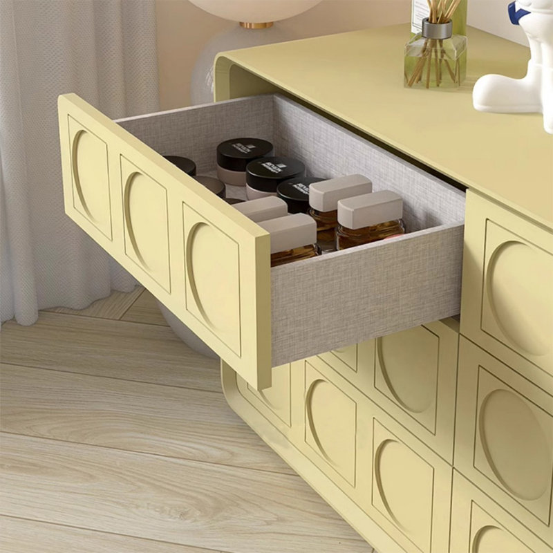 Makeup Vanity with Light mirror,6 drawers, Yellow