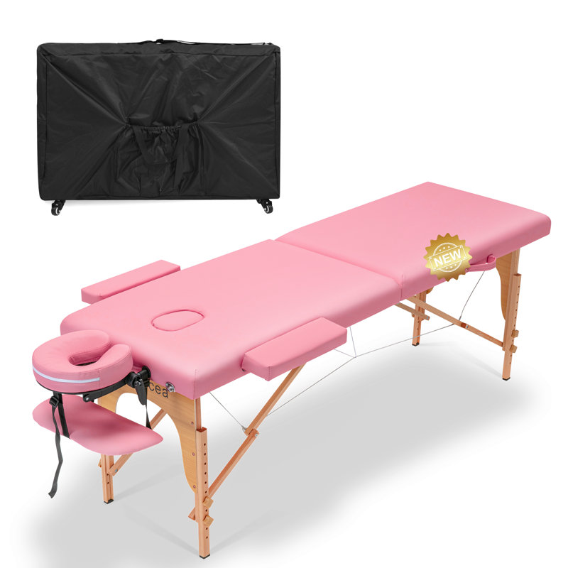 Table de massage, lit de massage portatif, lit de cils avec étui de transport, réglable en hauteur