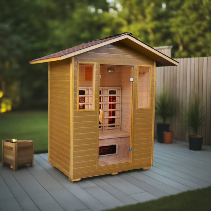 SunRay Saunas 3 - Person Bluetooth Compatible FAR Infrared Sauna in Hemlock
