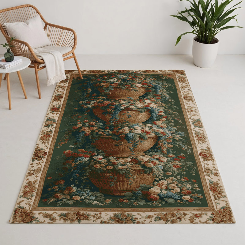 French Brown Indoor and Outdoor Area Rug, Rectangle 3' x 5'