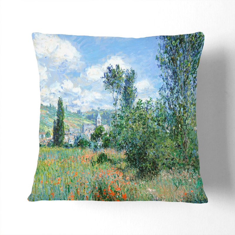 View of Vetheuil Vol.2 Scatter Cushion, Black, 40cm H x 40cm W x 15cm D