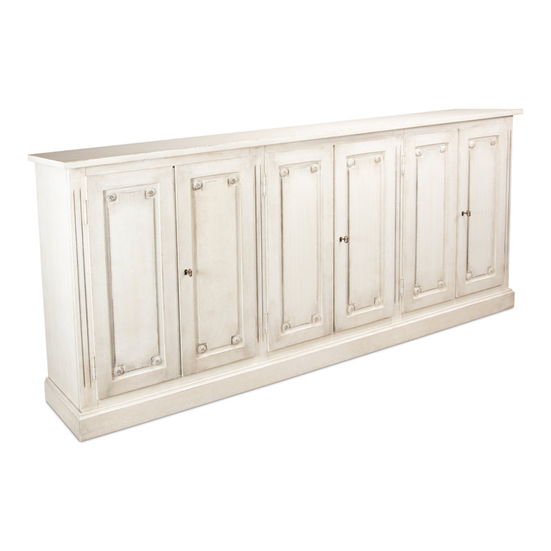 Pagnano 96'' W Solid Wood Sideboard, White/White