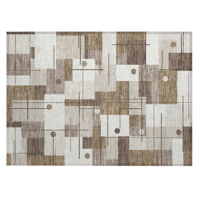 Machine Washable Indoor/Outdoor Chantille ACN2716 Geometric Rug