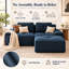 Canapé d'angle modulaire moderne Ironwood de 82 po en forme de L avec pouf amovible, revêtement en velours côtelé haut de gamme, canapé 2 places avec assise profonde, design capitonné et base antidérapante, aucun assemblage requis-1473275243