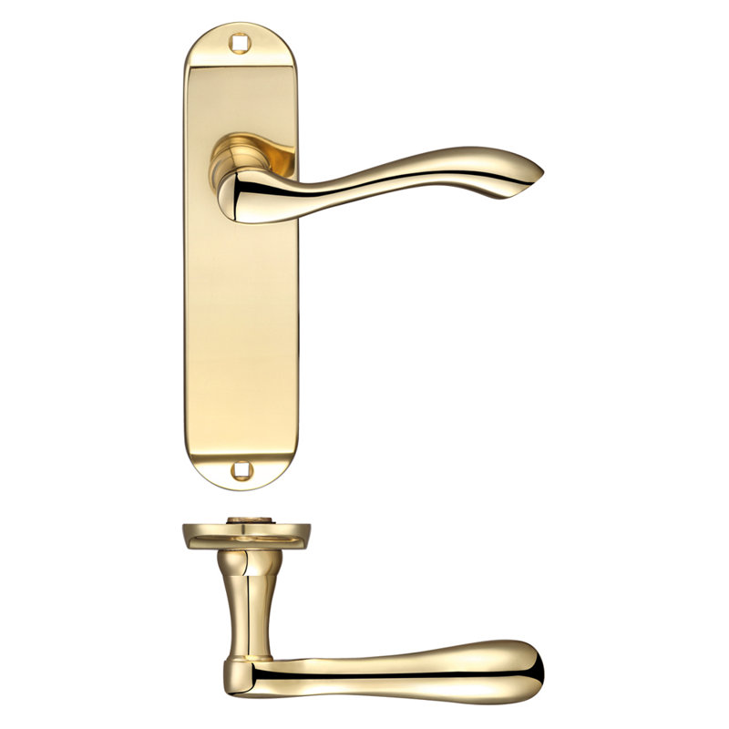 Arundel Latch Right Hand Door Handle, Polished Brass