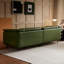 Canapé modulaire vert en cuir véritable-2143340619