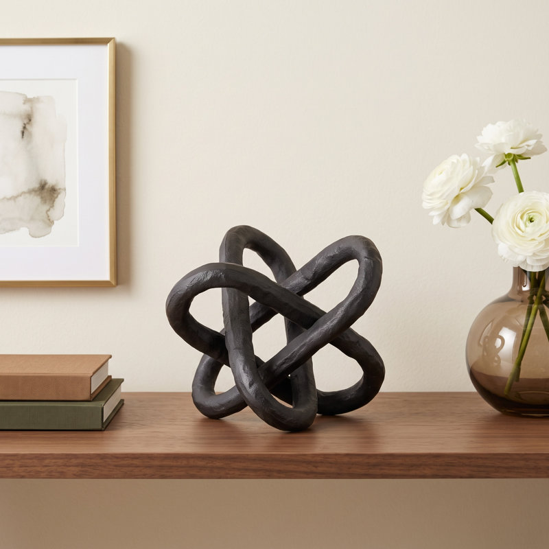 Folie Sculpture, 7" H x 7" W x 7" D, Black