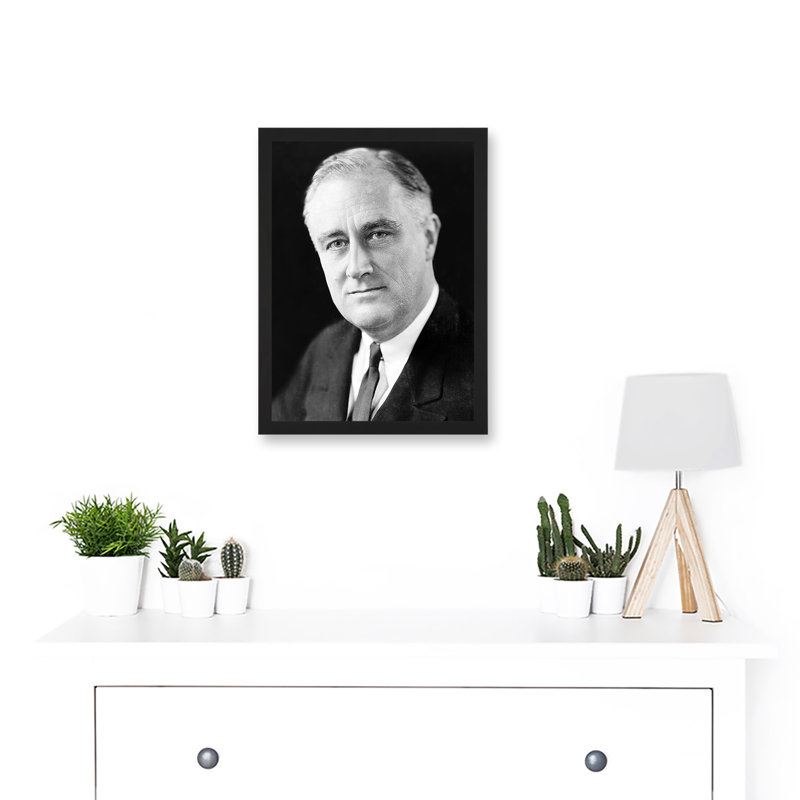Portrait President FDR Franklin Roosevelt USA - Single Picture Frame Print