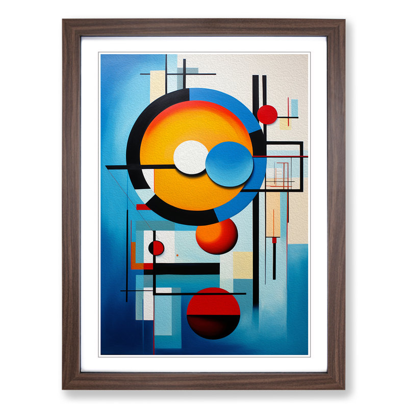 Bauhaus Abstract Art - Framed Print, 64cm H x 46cm W, Walnut Framed