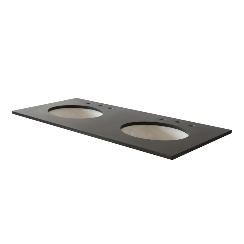 Comptoir gris 49 po et lavabo ovale double 49 po, Gris